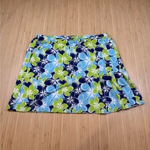 Sport Haley Women’s Sz S Blue and Green Floral Print Pleated Athletic Skirt